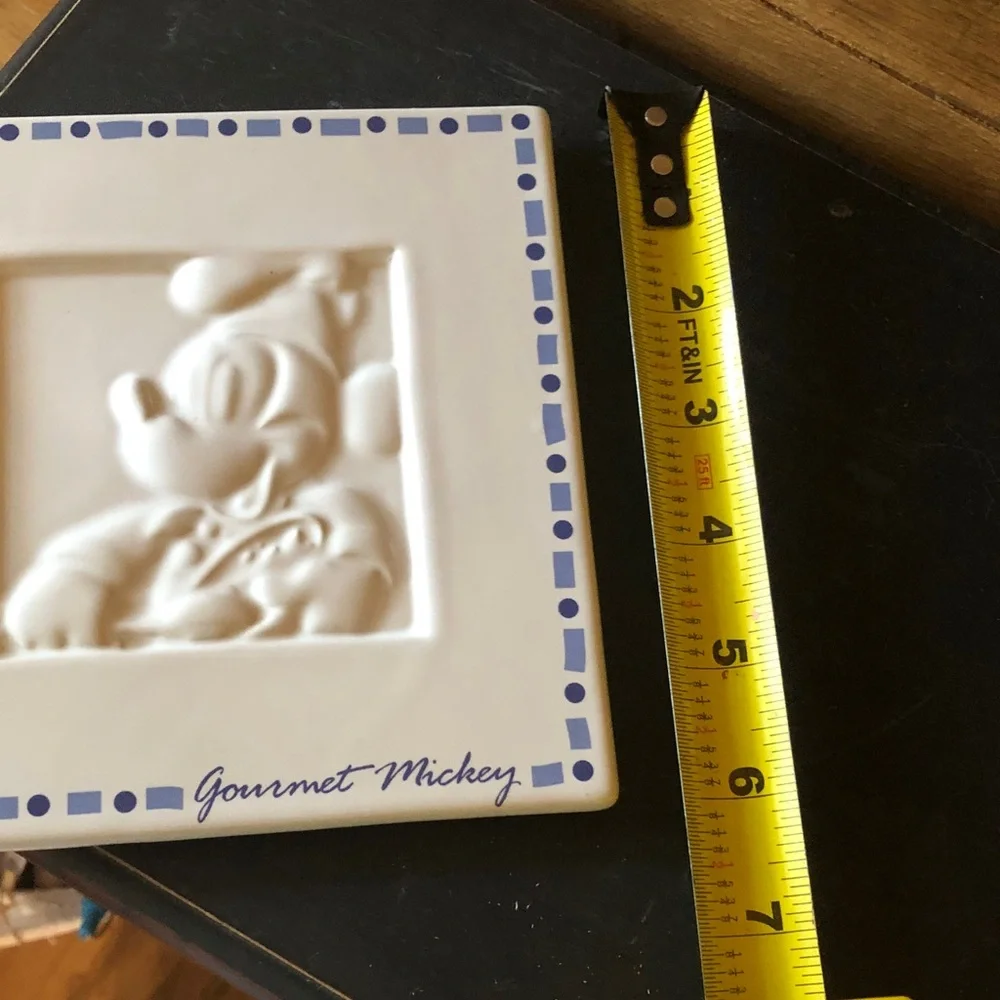 Disney Mickey Decorative Ceramic Tiles in Embossed Cream and Blue and Americana